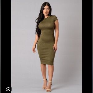 Olive Green Bodycon Dress medium